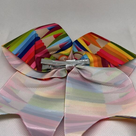 New Large Back to School Girls Hair Bow - Picture 2 of 3